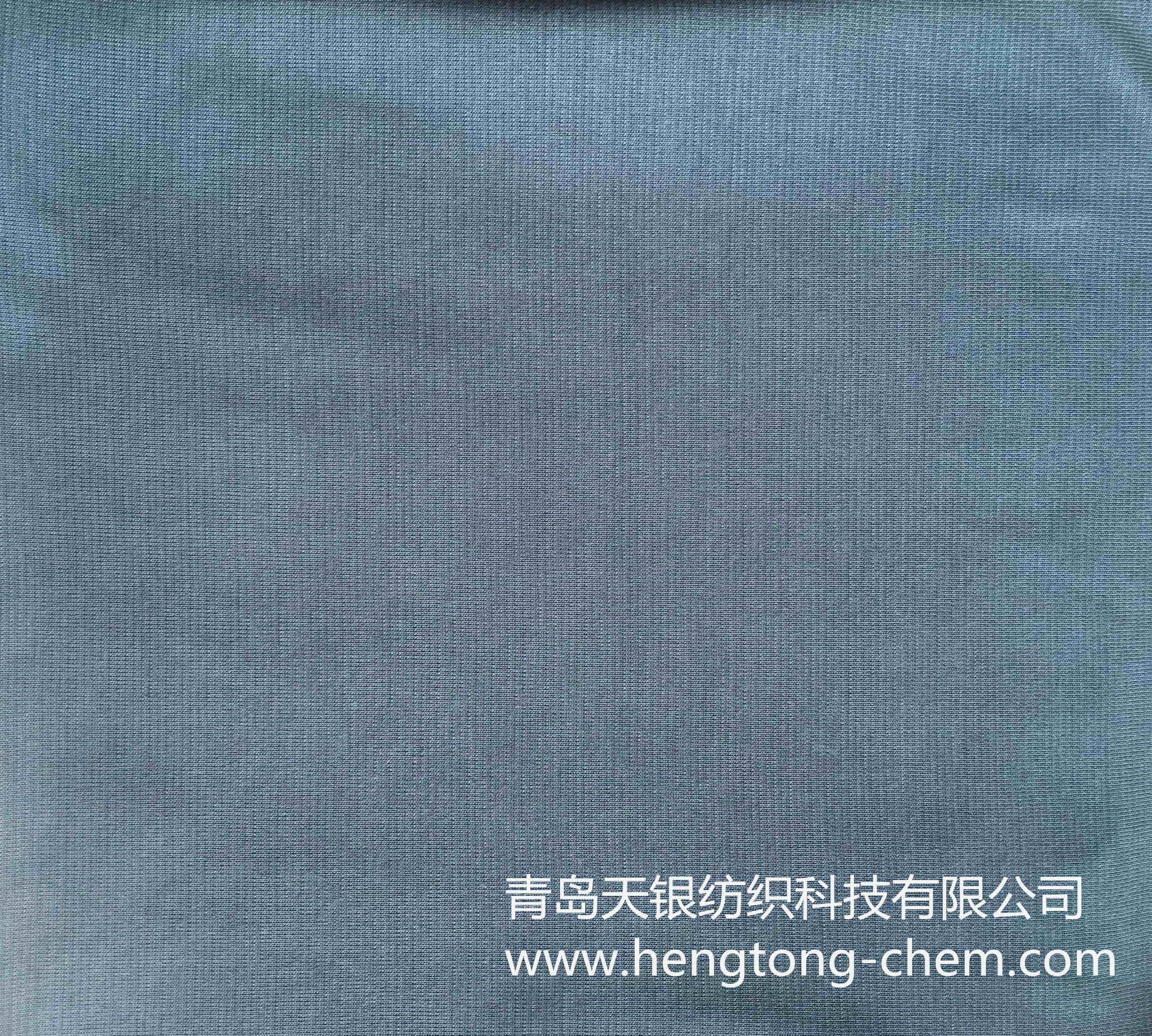 Silver fiber T-shirt cloth blue